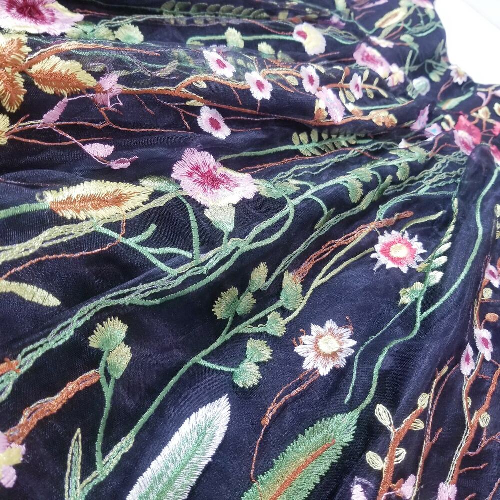 Mac Duggal Floral Embroidery Fit and Flare  Mini Dress Fairycore Nature - Picture 9 of 11